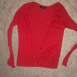 Red cardigan
